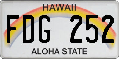HI license plate FDG252