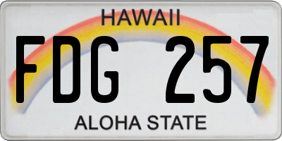 HI license plate FDG257
