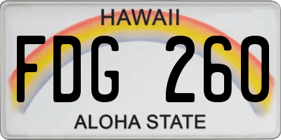 HI license plate FDG260