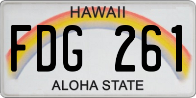 HI license plate FDG261