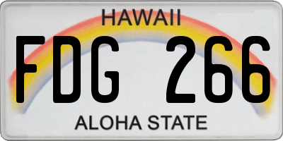 HI license plate FDG266