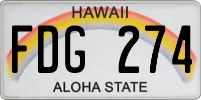 HI license plate FDG274