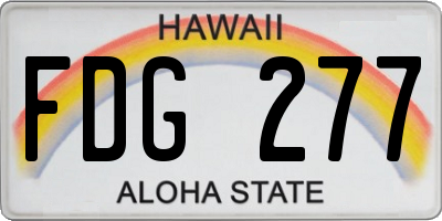 HI license plate FDG277