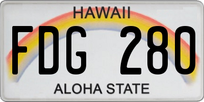 HI license plate FDG280