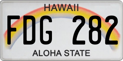 HI license plate FDG282