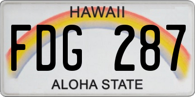 HI license plate FDG287