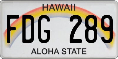HI license plate FDG289