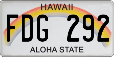 HI license plate FDG292