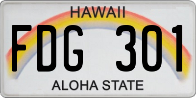 HI license plate FDG301