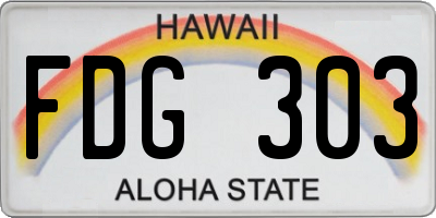HI license plate FDG303