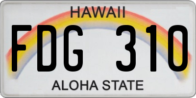HI license plate FDG310