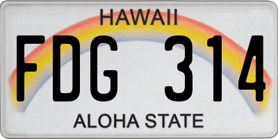 HI license plate FDG314