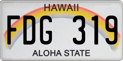 HI license plate FDG319