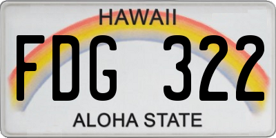 HI license plate FDG322