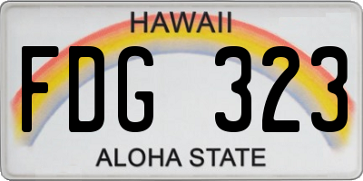 HI license plate FDG323