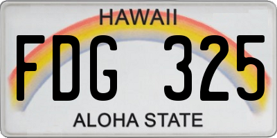 HI license plate FDG325
