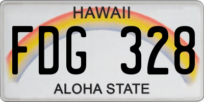HI license plate FDG328