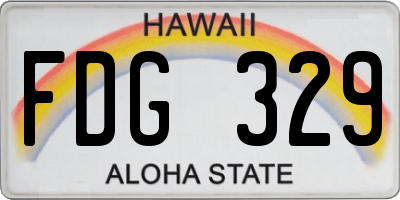 HI license plate FDG329