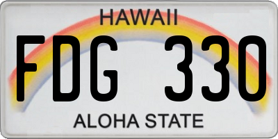 HI license plate FDG330