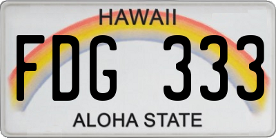 HI license plate FDG333