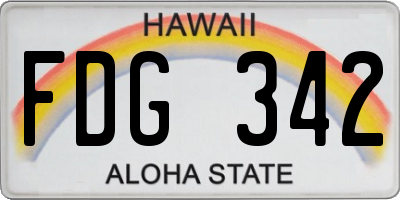 HI license plate FDG342