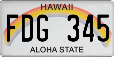HI license plate FDG345