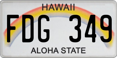 HI license plate FDG349