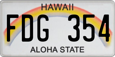 HI license plate FDG354