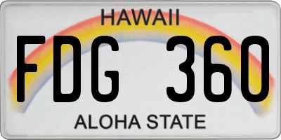 HI license plate FDG360