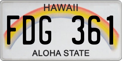 HI license plate FDG361