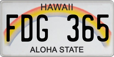 HI license plate FDG365
