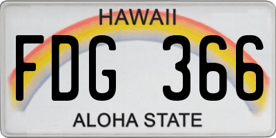 HI license plate FDG366