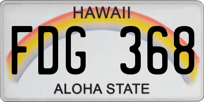 HI license plate FDG368