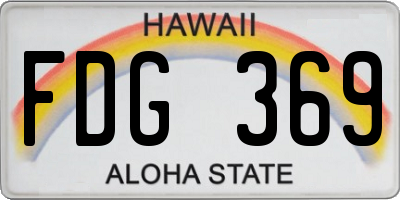 HI license plate FDG369