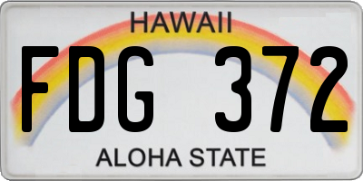 HI license plate FDG372