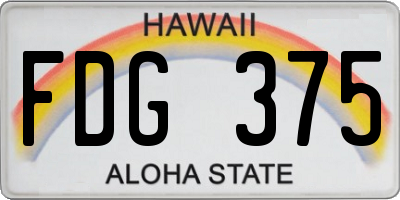 HI license plate FDG375