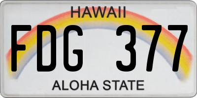 HI license plate FDG377