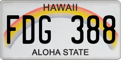 HI license plate FDG388