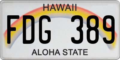 HI license plate FDG389