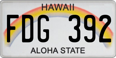HI license plate FDG392