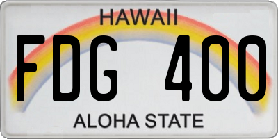 HI license plate FDG400