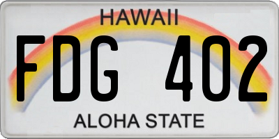 HI license plate FDG402