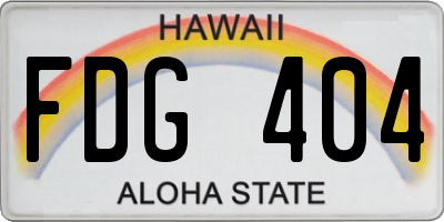 HI license plate FDG404