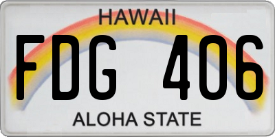 HI license plate FDG406