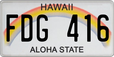 HI license plate FDG416