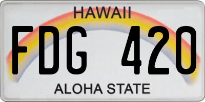 HI license plate FDG420
