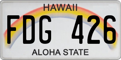 HI license plate FDG426