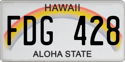 HI license plate FDG428