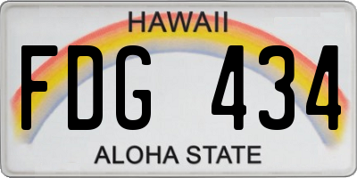 HI license plate FDG434