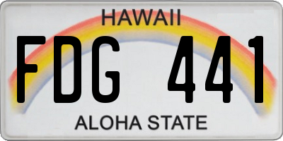 HI license plate FDG441